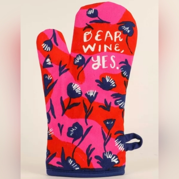 Oven Mitt- Dear Wine, Yes  Blue Q - Picture 1 of 1